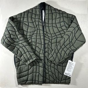 Lululemon Women Insulated Jacquard Cardigan Jacket, Army Green, Sz.4